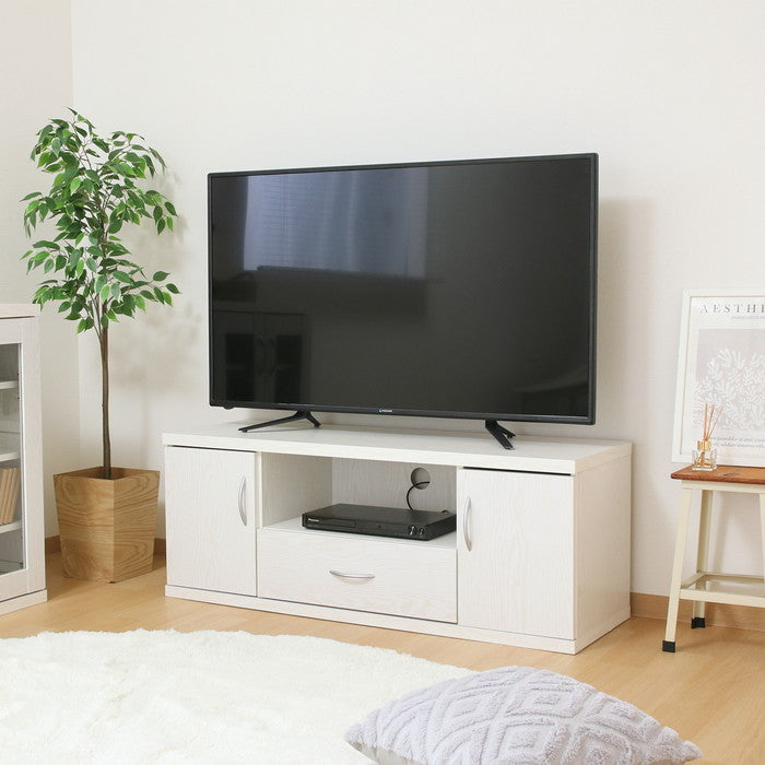 ラルゴ ワイドローボード テレビ台 テレビボード リビングボード オークWH 1245LB オｰクホワイト 幅1180×奥行415×高さ450mm fj-73413の画像