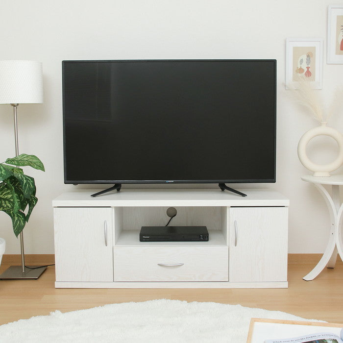 ラルゴ ワイドローボード テレビ台 テレビボード リビングボード オークWH 1245LB オｰクホワイト 幅1180×奥行415×高さ450mm fj-73413の画像