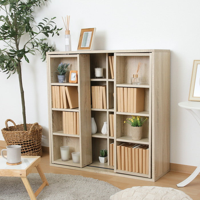 ダブルスライドラック オーク DS9090 DS9090 オｰク 幅890×奥行290×高さ890mm fj-73414の画像