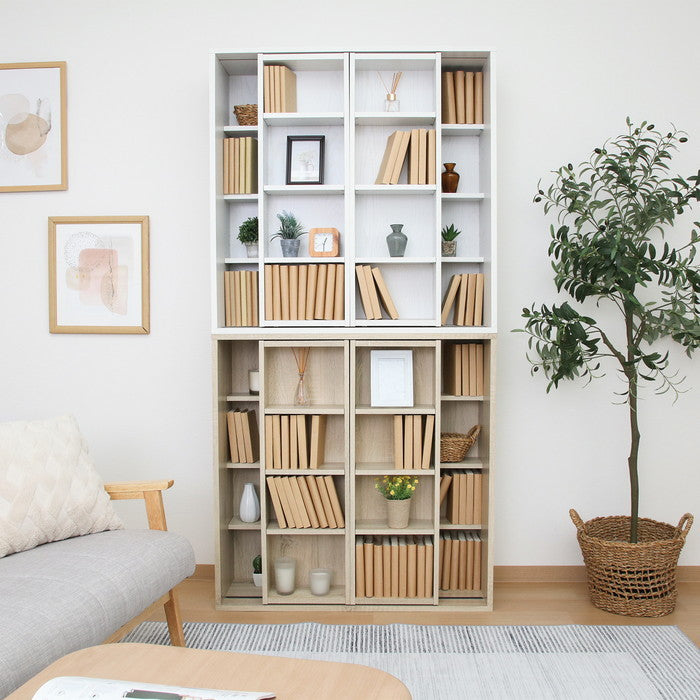 ダブルスライドラック オークWH DS9090 DS9090 オｰクホワイト 幅890×奥行290×高さ890mm fj-73416の画像