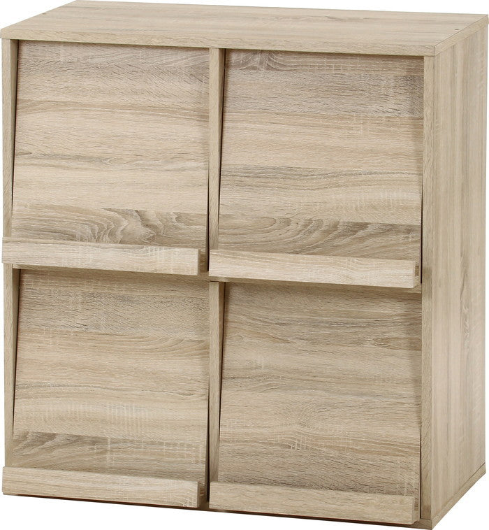 ディスプレイラック 4マス オーク DP8085 DP8085 オｰク 幅800×奥行400×高さ850mm fj-73417の画像