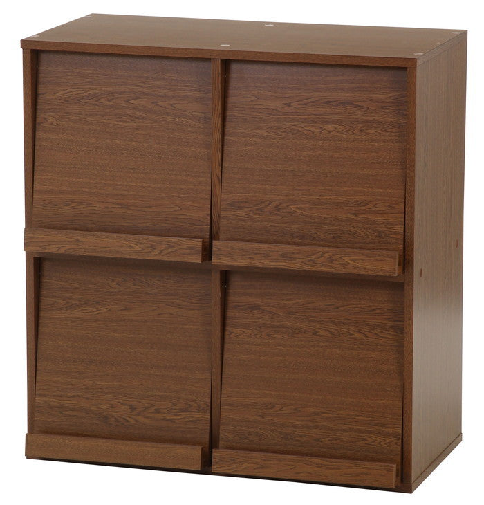 ディスプレイラック 4マス オークBR DP8085 DP8085 オｰクブラウン 幅800×奥行400×高さ850mm fj-73418の画像