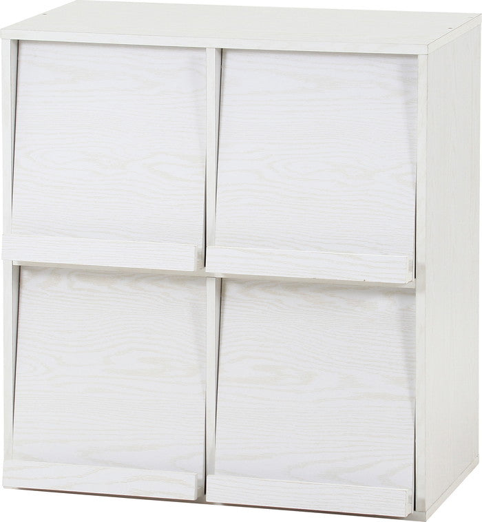 ディスプレイラック 4マス オークWH DP8085 DP8085 オｰクホワイト 幅800×奥行400×高さ850mm fj-73419の画像