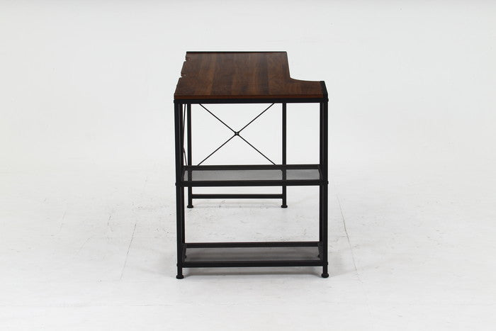 左右組み換えコーナー デスク ルカ BR ブラウン 幅1100×奥行580×高さ720mm fj-73614の画像