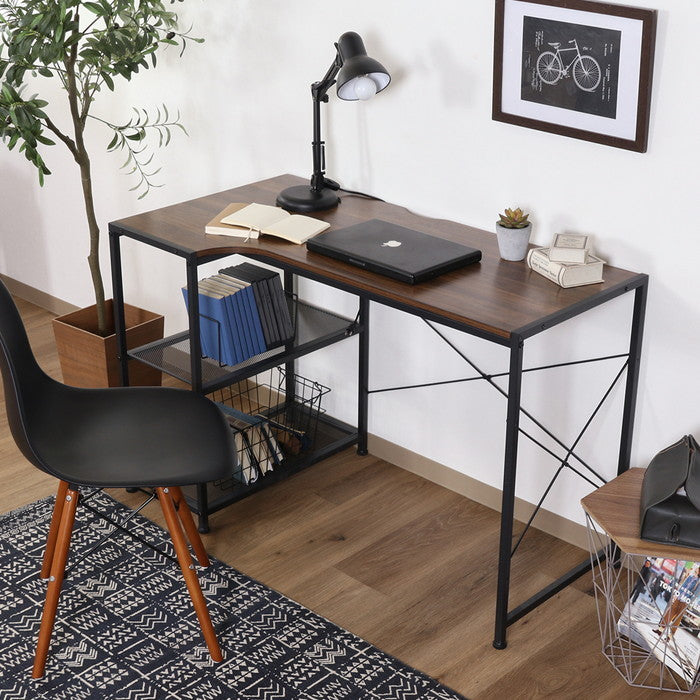 左右組み換えコーナー デスク ルカ BR ブラウン 幅1100×奥行580×高さ720mm fj-73614の画像