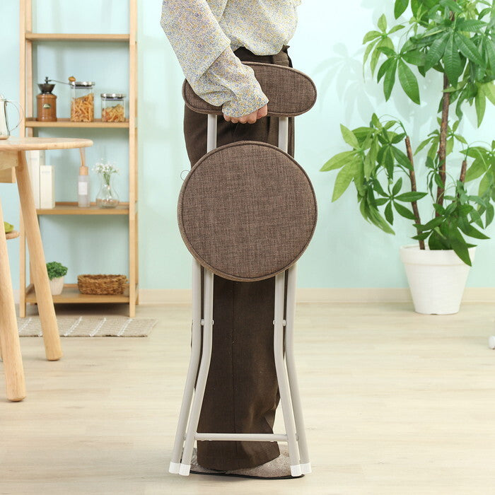 折りたたみ チェア BR ブラウン 完成品 W300×D455×H760mm 2.5kg fj-73619の画像