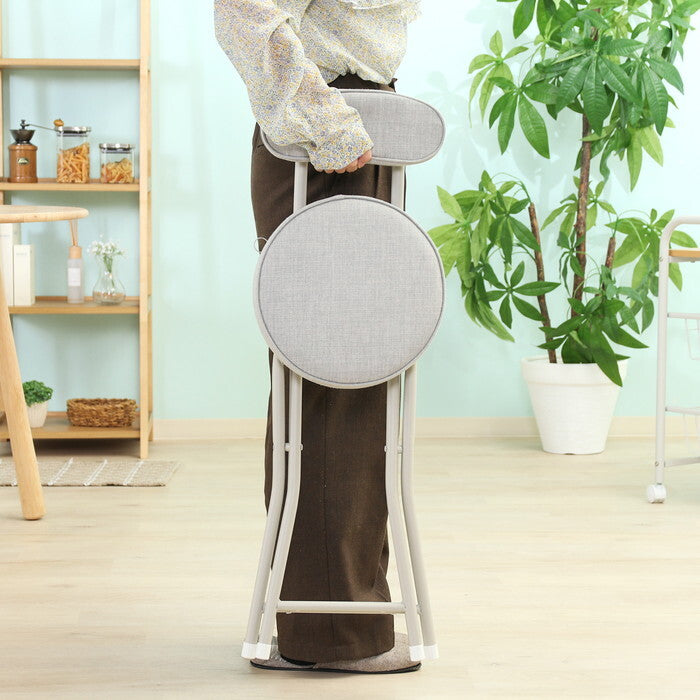 折りたたみ チェア GY グレー 完成品 W300×D455×H760mm 2.5kg fj-73620の画像