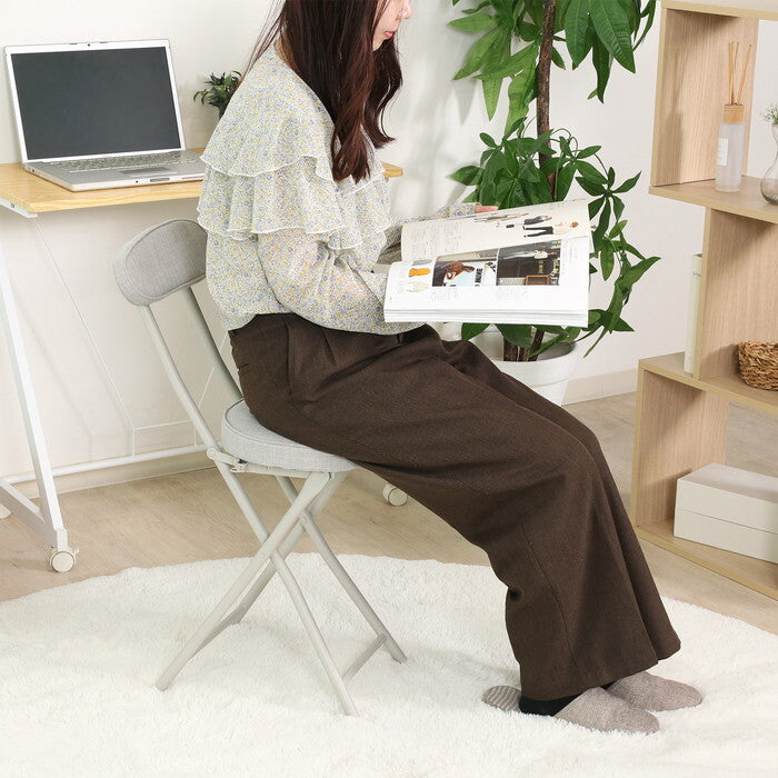折りたたみ チェア GY グレー 完成品 W300×D455×H760mm 2.5kg fj-73620の画像