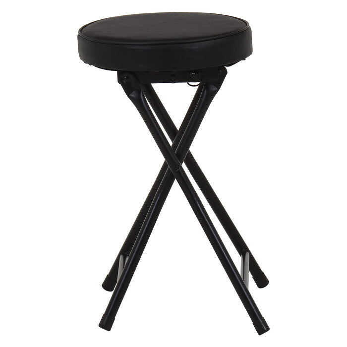 スツール 折りたたみ PU BK ブラック 完成品 W330×D320×H495mm 2kg fj-73622の画像