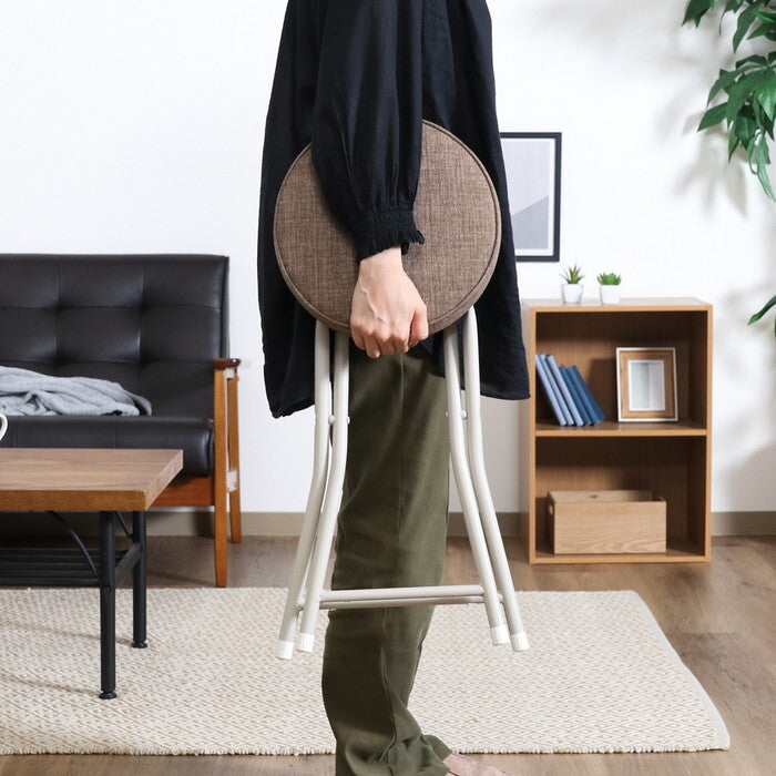 スツール 折りたたみ BR ブラウン 完成品 W330×D320×H495mm 1.9kg fj-73623の画像