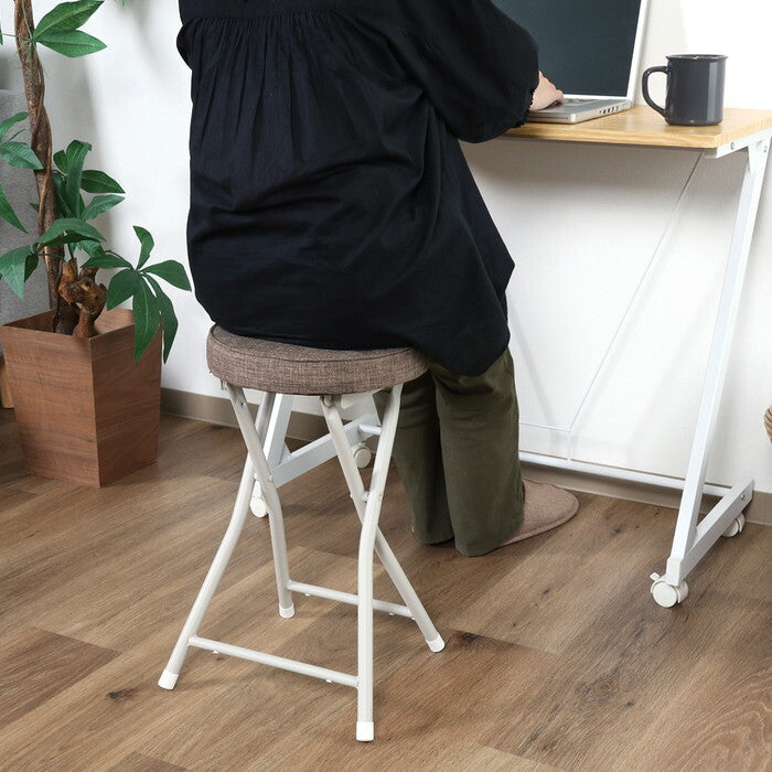 スツール 折りたたみ BR ブラウン 完成品 W330×D320×H495mm 1.9kg fj-73623の画像