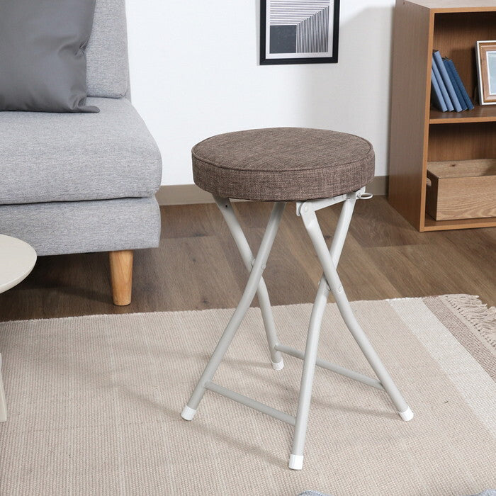 スツール 折りたたみ BR ブラウン 完成品 W330×D320×H495mm 1.9kg fj-73623の画像