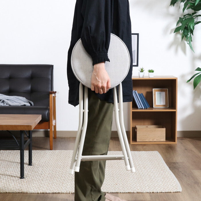 スツール 折りたたみ GY グレー 完成品 W330×D320×H495mm 1.9kg fj-73624の画像