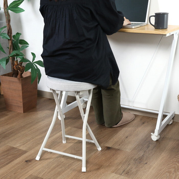 スツール 折りたたみ GY グレー 完成品 W330×D320×H495mm 1.9kg fj-73624の画像