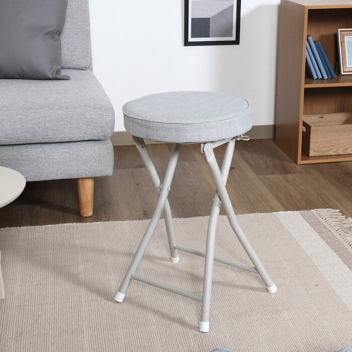 スツール 折りたたみ GY グレー 完成品 W330×D320×H495mm 1.9kg fj-73624の画像