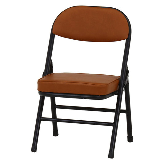 折りたたみ チェア ロータイプPU BR ブラウン 完成品 W340×D340×H535mm 2.35kg fj-73625の画像