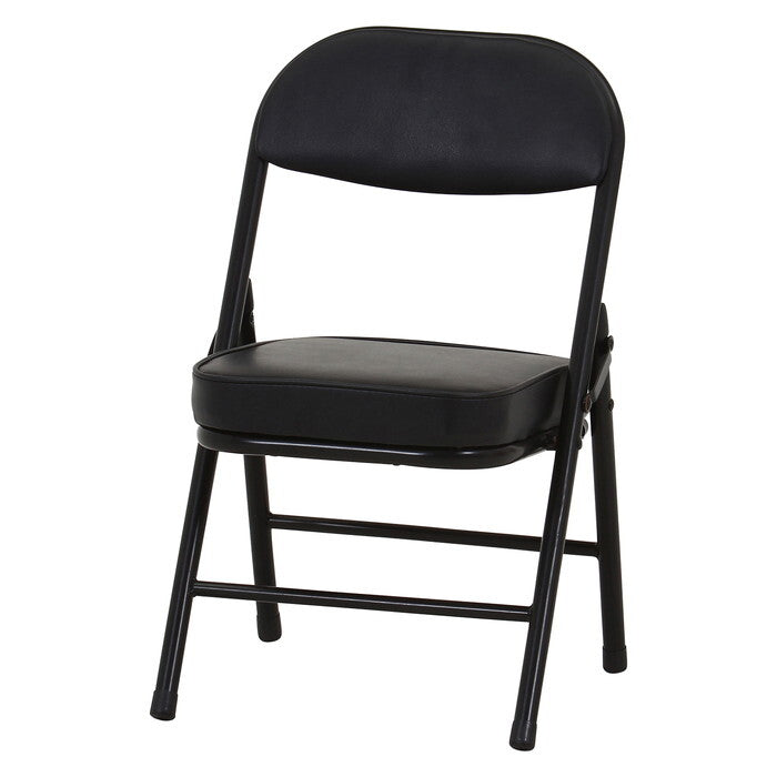 折りたたみ チェア ロータイプPU BK ブラック 完成品 W340×D340×H535mm 2.35kg fj-73626の画像
