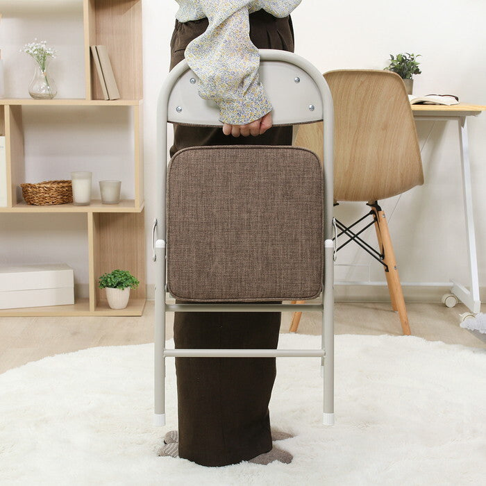 折りたたみ チェア ロータイプ BR ブラウン 完成品 W340×D340×H535mm 2.35kg fj-73627の画像