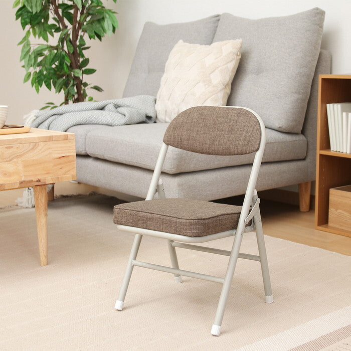 折りたたみ チェア ロータイプ BR ブラウン 完成品 W340×D340×H535mm 2.35kg fj-73627の画像