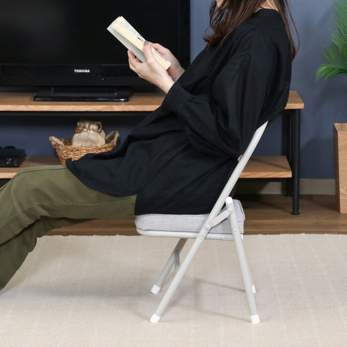 折りたたみ チェア ロータイプ GY グレー 完成品 W340×D340×H535mm 2.35kg fj-73628の画像