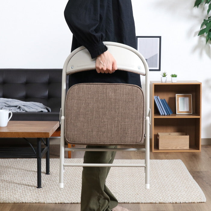 折りたたみ チェア ロータイプ ワイド BR ブラウン 完成品 W430×D370×H515mm 3kg fj-73631の画像