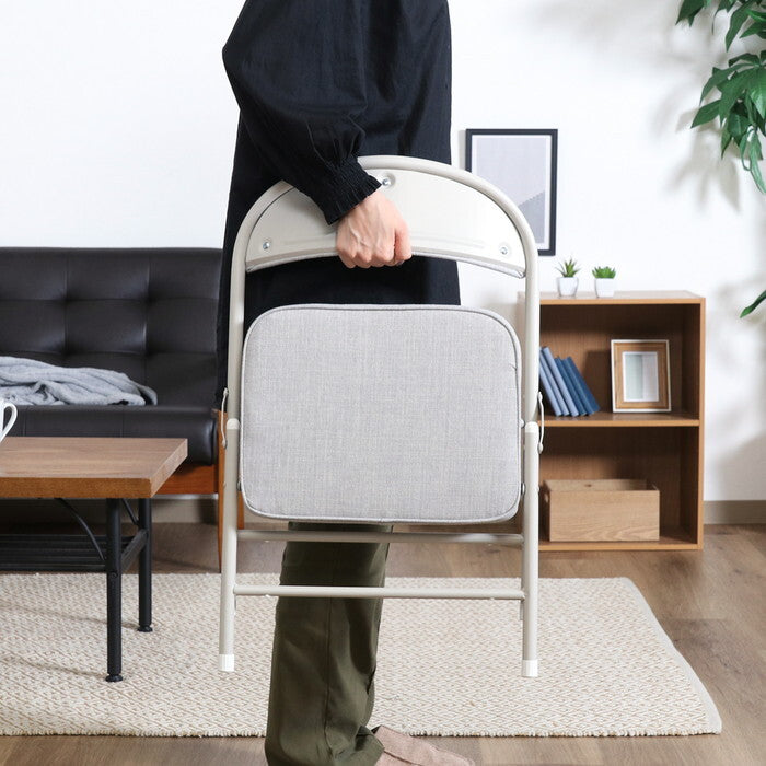 折りたたみ チェア ロータイプ ワイド GY グレー 完成品 W430×D370×H515mm 3kg fj-73632の画像