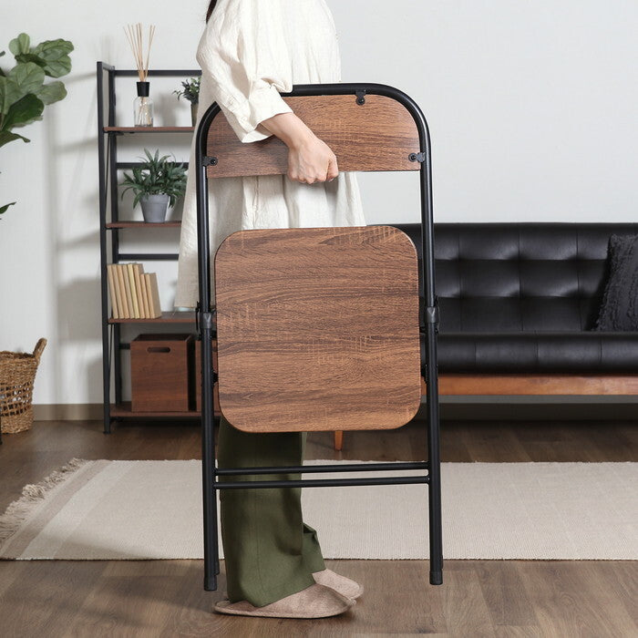 折りたたみ チェア アロン BR ブラウン 完成品 W450×D485×H780mm 4.3kg fj-73633の画像