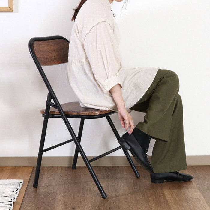 折りたたみ チェア アロン BR ブラウン 完成品 W450×D485×H780mm 4.3kg fj-73633の画像
