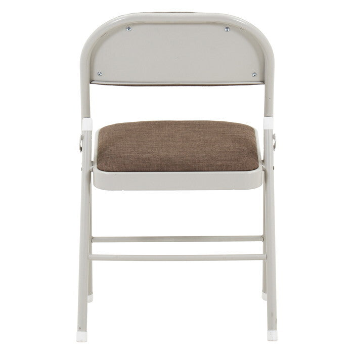 折りたたみ チェア クッション付き BR ブラウン 完成品 W470×D450×H780mm 4kg fj-73647の画像