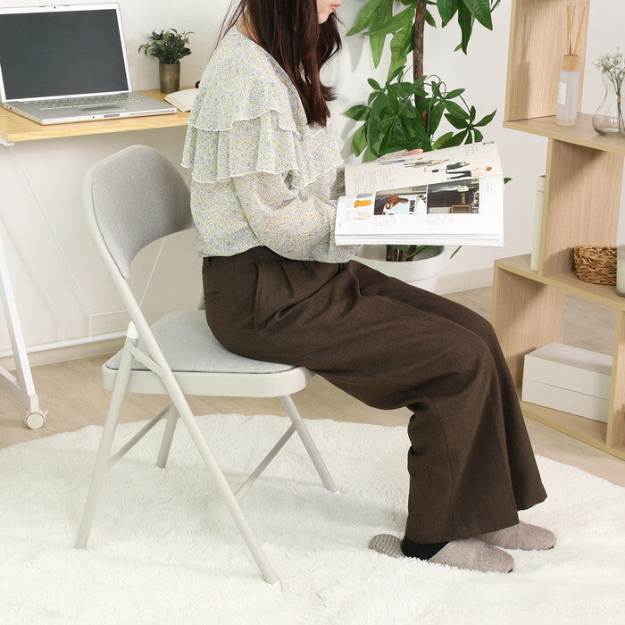 折りたたみ チェア クッション付き GY グレー 完成品 W470×D450×H780mm 4kg fj-73648の画像