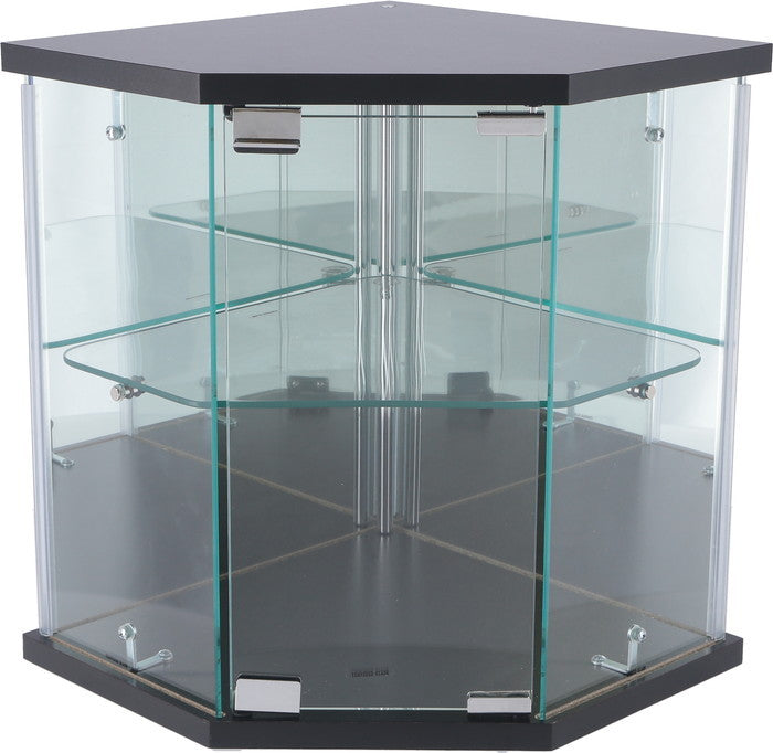卓上ガラスコレクションケース コーナー BK G309 BK ブラック 幅350×奥行350×高さ425mm fj-74075の画像