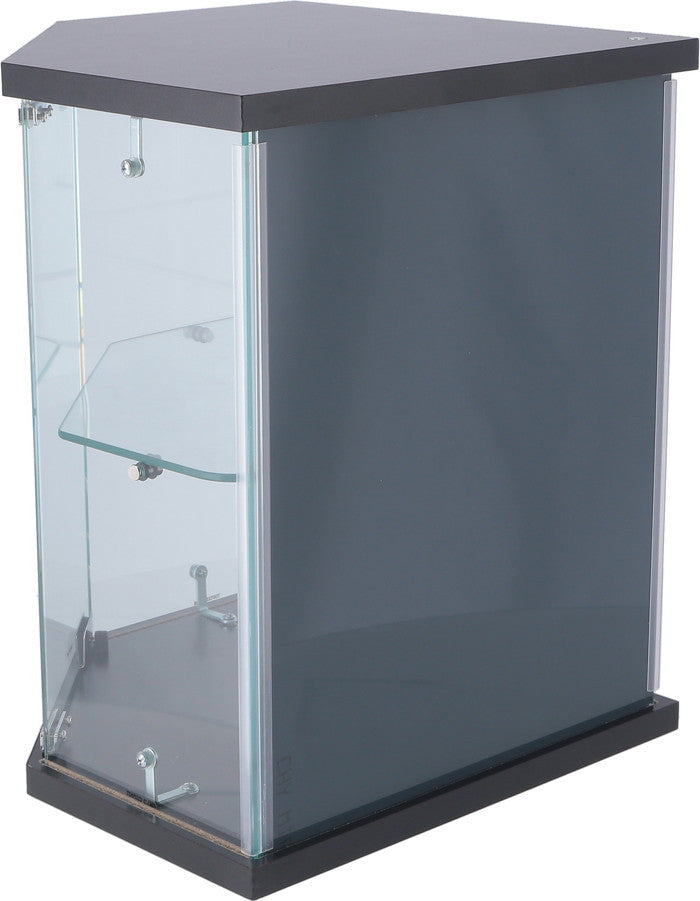 卓上ガラスコレクションケース コーナー BK G309 BK ブラック 幅350×奥行350×高さ425mm fj-74075の画像