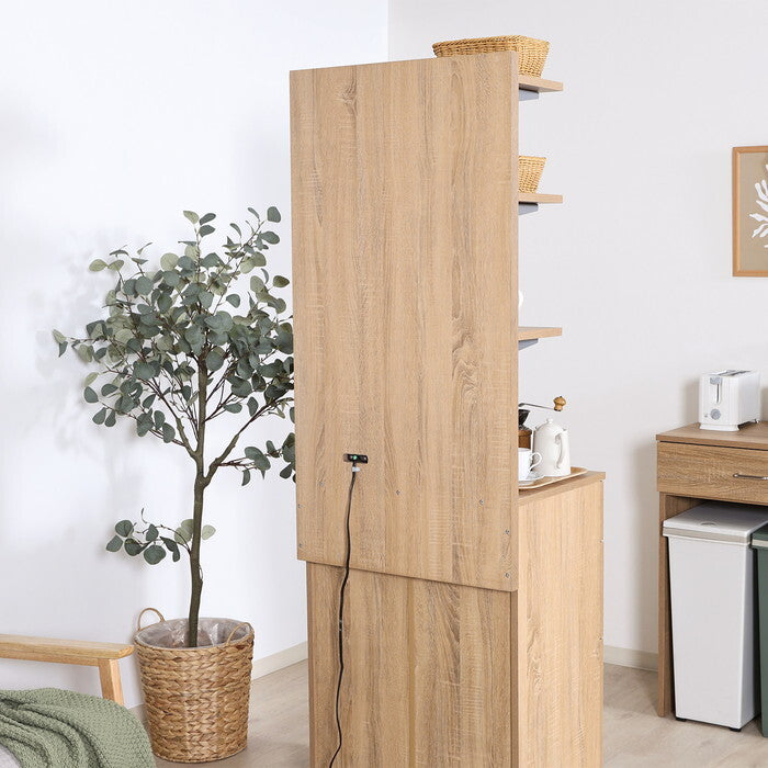 バックボード スフィーダ 棚板付き NA ナチュラル 組立品 W600×D230×H1160mm 15kg fj-74140の画像