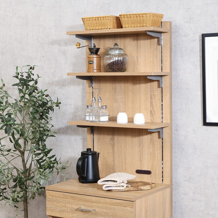 バックボード スフィーダ 棚板付き NA ナチュラル 組立品 W600×D230×H1160mm 15kg fj-74140の画像