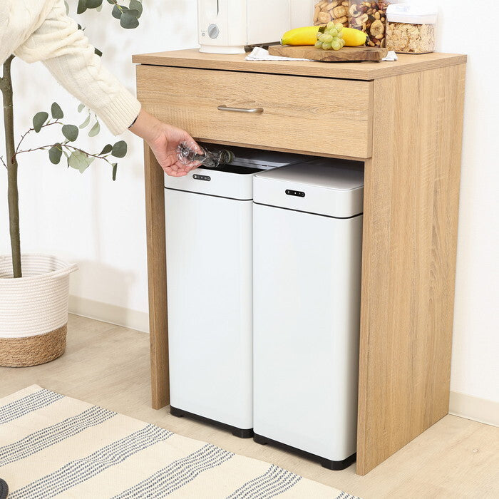 収納ラック スフィーダ ダストボックス上 NA ナチュラル 組立品 W600×D445-448×H850mm 13kg fj-74141の画像