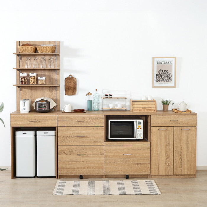 収納ラック スフィーダ ダストボックス上 NA ナチュラル 組立品 W600×D445-448×H850mm 13kg fj-74141の画像