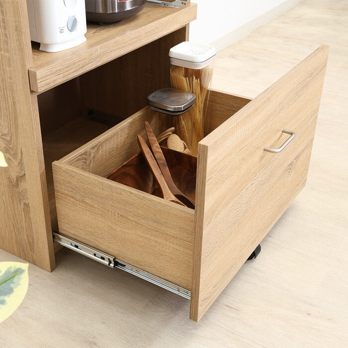 レンジボード スフィーダ NA ナチュラル 組立品 W600×D445-448×H850mm 23kg fj-74143の画像