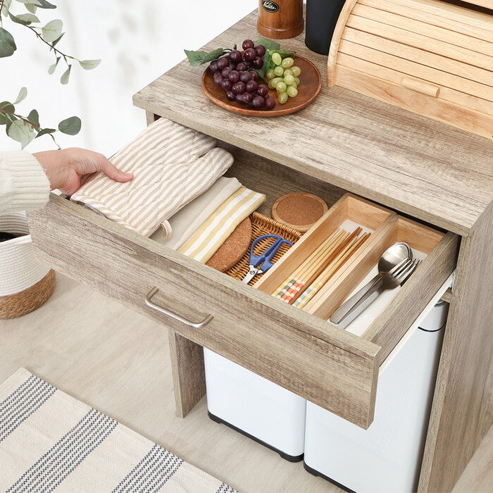 収納ラック スフィーダ ダストボックス上 GY グレー 組立品 W600×D445-448×H850mm 13kg fj-74146の画像
