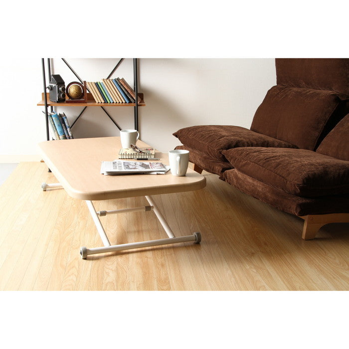 ガス昇降フリーテーブル ワイド ナチュラル HK-5011-527 NA fj-74711の画像