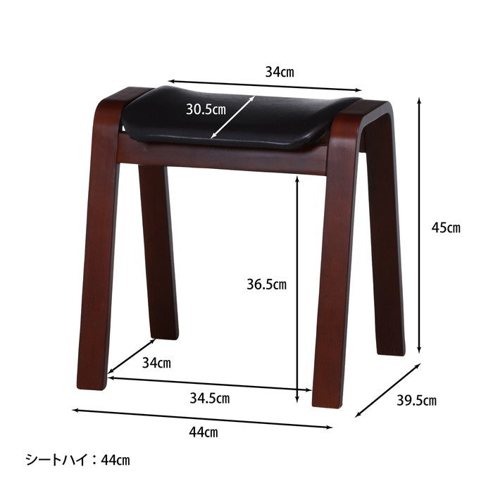 曲木スツール ハイ CF-406 DBR/PU・BR ダークブラウン／ブラウン 440×395×450 fj-75318