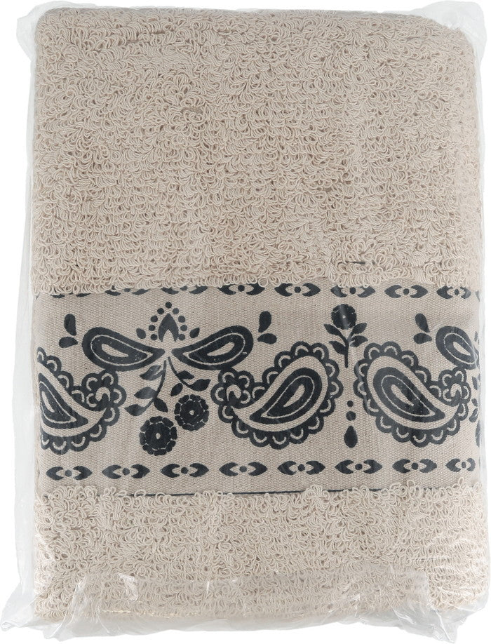 コットンラグ BANDANA 130×190cm WH×NV 幅1300×奥行1900×高さ10 fj-7645の画像