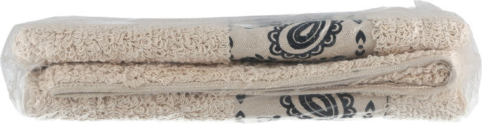 コットンラグ BANDANA 130×190cm WH×NV 幅1300×奥行1900×高さ10 fj-7645の画像