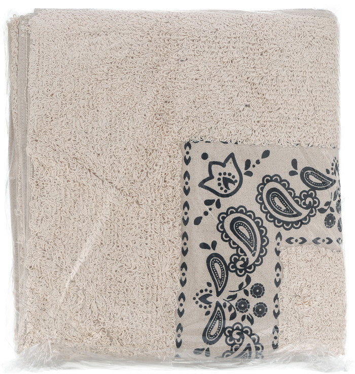 コットンラグ BANDANA 185×185cm WH×NV 幅1850×奥行1850×高さ10 fj-7647の画像