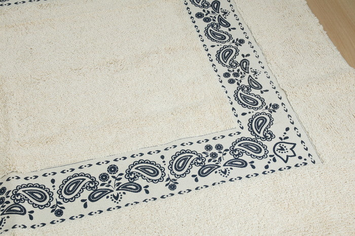 コットンラグ BANDANA 185×185cm WH×NV 幅1850×奥行1850×高さ10 fj-7647の画像