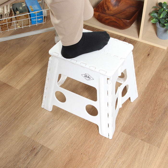 フォールディング ステップ スツール 折りたたみ 踏み台 H32cm WH ホワイト 幅370×奥行300×高さ320 fj-77520の画像