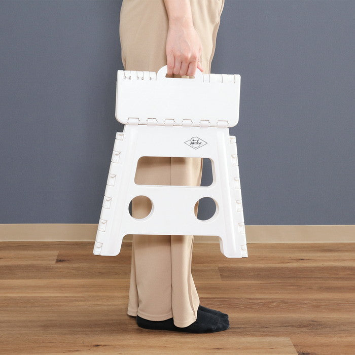フォールディング ステップ スツール 折りたたみ 踏み台 H32cm WH ホワイト 幅370×奥行300×高さ320 fj-77520の画像