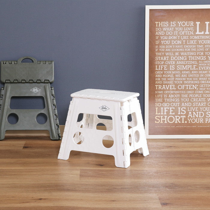 フォールディング ステップ スツール 折りたたみ 踏み台 H32cm WH ホワイト 幅370×奥行300×高さ320 fj-77520の画像