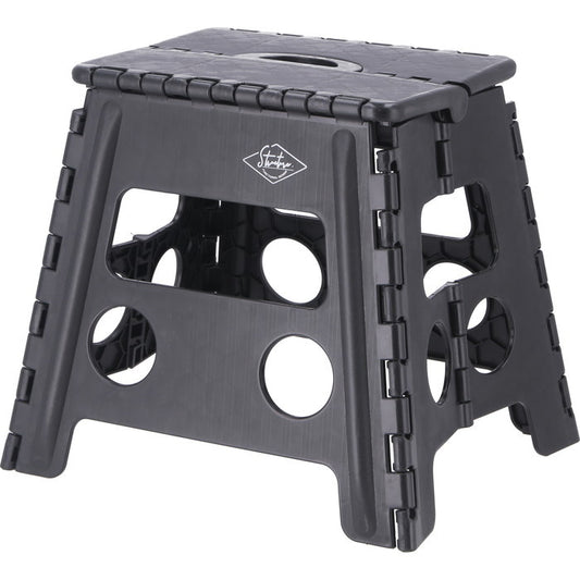 フォールディング ステップ スツール 折りたたみ 踏み台 H32cm BK ブラック 幅370×奥行300×高さ320 fj-77522の画像