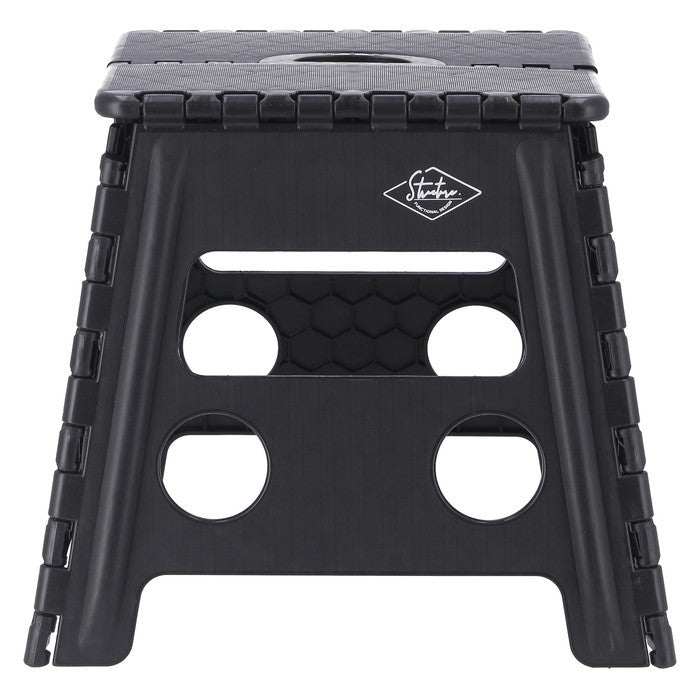 フォールディング ステップ スツール 折りたたみ 踏み台 H32cm BK ブラック 幅370×奥行300×高さ320 fj-77522の画像