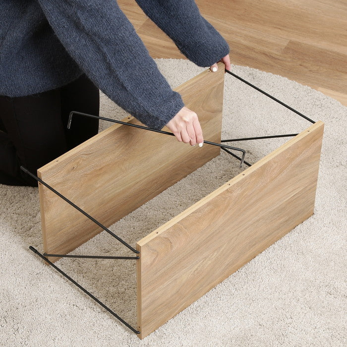 EZBOワイヤーラック2段 60幅 OAK NA オークナチュラル 幅620×奥行310×高さ387mm fj-77559の画像